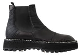 Dolce & Gabbana Black Leather Slip on Stretch Boots -   -  Dolce & Gabbana.